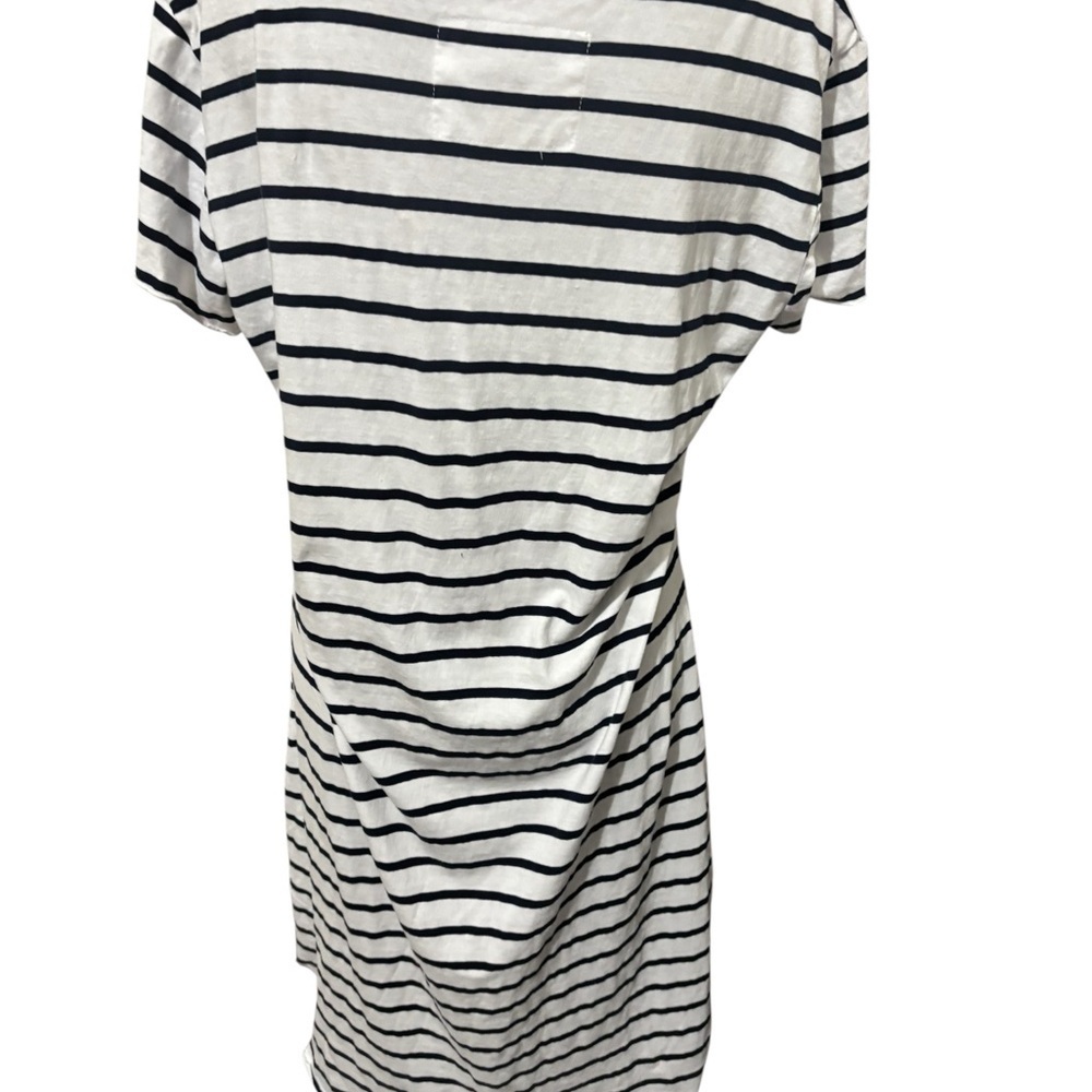 Frank & Eileen Striped Cotton T-Shirt Dress Raw Hems 100% Cotton Size XL NWOT - Picture 5 of 8